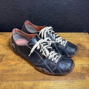 VTG Dr Martens Black Leather Low Top Lace Up Sneakers Shoes Men's 8 Women's‎ 9